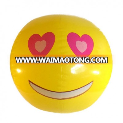 2017 hot sales Inflatable blow up SMILE LOVE HEART EYES EMOJI FACE beach ball PROMOTIONAL gift GC001